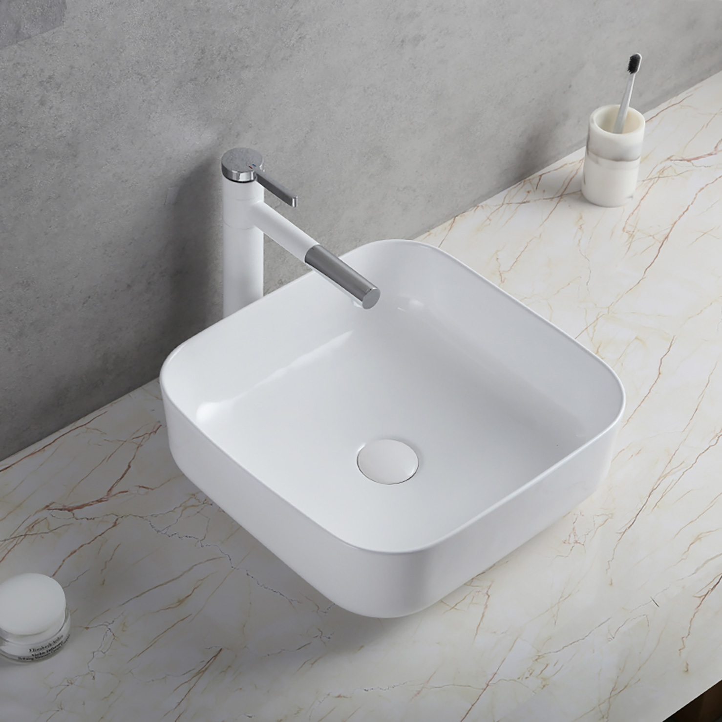 Badkamergootstenen lavabo à poser en céramique sanitaires lavabos d'art lavabo de salle de bain en porcelaine (9)