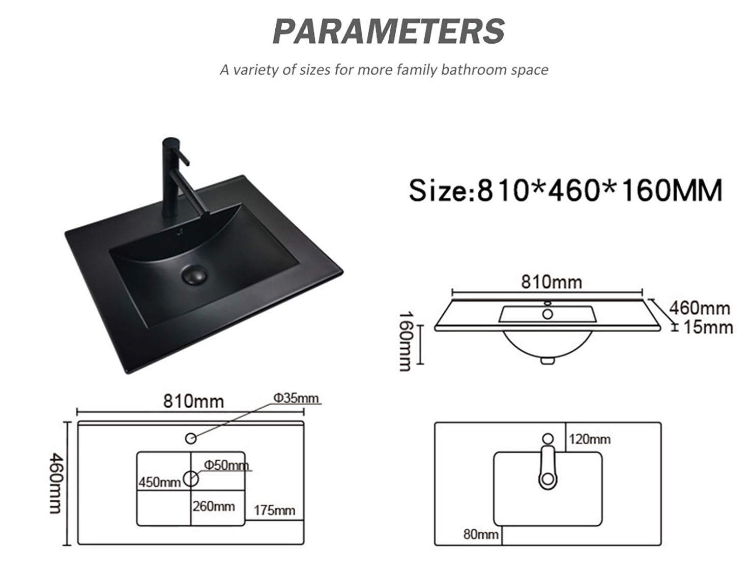 Thin Edge Matt Basen Élégance seramik twalèt kabinè Basen Waschbecken Keramik Table Top Black Vanity Lavabo (4)